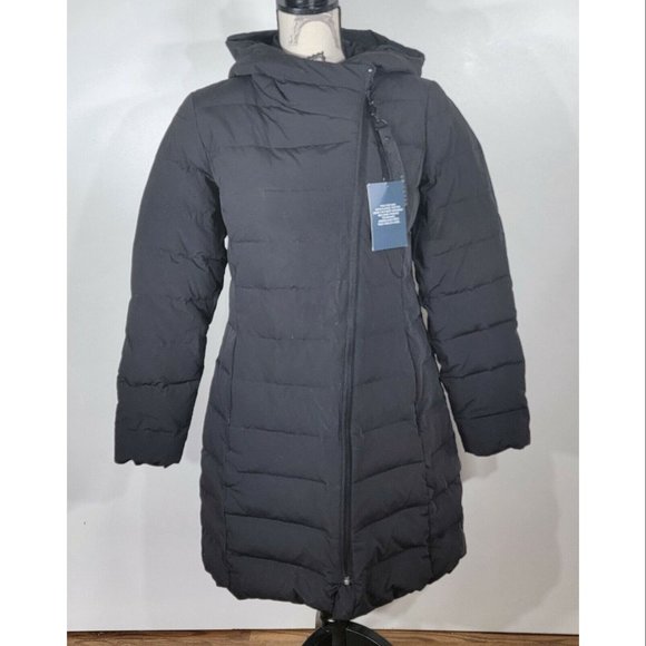Cole Haan Asymmetric-Zip Puffer Jacket, Black, Women's Size Medium, NWT - Picture 2 of 9
